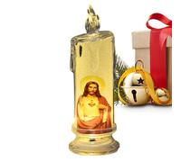 Generico Bougie de prière LED - Acrylique 18,3x6,3 cm | Sans flamme avec design sûr à piles - Bougie religieuse de dévotion LED pour la maison, le bureau, la méditation, l'église, les vacances, le