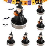 Generico Bougie d'Halloween Bougies de citrouille d'Halloween - Bougies décoratives d'Halloween avec citrouille guidée, 6 lumières de décoration en cire d'huile, pour l'éclairage de Noël pour la