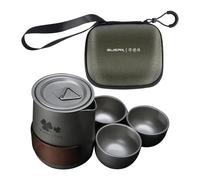 Generico Bouilloire de théière de camping - Portable en métal, robuste de camping, récipient chauffant à large ouverture, pièce de cuisson polyvalente pour feu de camp | Pour les voyages aventureux au