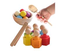 Generico Boule de commande - Boule de Bois avec Tri Couleurs Coupes | Éducation pour Développement Moteur Maison Maternelle