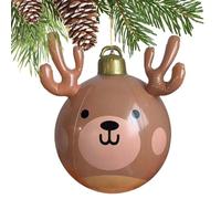 Generico Boule de renne gonflable de Noël - PVC 68x62 CM | Boules de Noël gonflables géantes | Décoration saisonnière pour école, chemin, cour, patio et Thanksgiving
