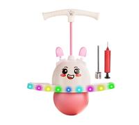 Generico Boule de sautarella | Boule de rebondissement avec lumières multicolores - Outil de rebondissement éclairé avec oreilles de lapin pour activités sportives et jeux en plein air ou fermés pour