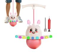 Generico Boule de sauterelle | Planche d'équilibre avec bâton de sauteur - Sauteur réglable avec oreilles de lapin pour activités intérieures et adultes Jeux de sport