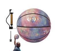 Generico Boule de sport hologramme réfléchissante de basket-ball auto-éclairante, entraînement en cuir PU, foncé brillant | Taille 7 Streetball avec effet de jeu léger de nuit du jeu