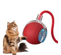 Generico Boule jouet électrique pour chats avec corde - Jeu rechargeable amusant - Boules de silicone pour chats avec corde - pour jeu en intérieur enrichissement exercice et extérieur