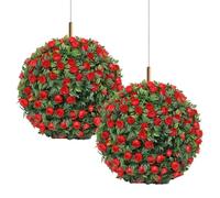 Generico Boule Topiaire Buis Artificiel - sturdy Boules Décoratives Faux 2 Pièces Décorations Imperméables, Accrochant pour Cour Intérieur Jardin | Multipurpose Outdoor Indoor Utility