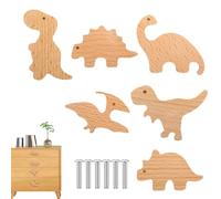 Generico Boutons de commode avec animaux - Ensemble mignon de boutons de tiroir en bois, 6 poignées pour animaux, poignées délicates pour meubles pour enfants, multi-usages pour armoires | pour la