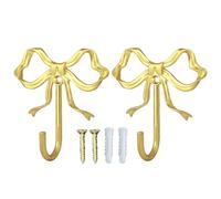 Generico Bow Wall Hooks For Hanging Home, Decorative Coat Hanger For Keys, 2 Pieces Coat Hook Wall Mounted, Hat Towel Living Room Bedroom Nursery Closet Office Entrance Kitchen Apartment Dormitory