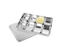 Generico Box - Propriété avec n'importe quel sujet, boîte à épices en acier inoxydable | plateau rectangulaire couvert avec compartiments pour curry, sel, organisateur de cuisine moderne avec U