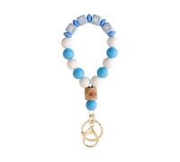 Generico Bracelet à anneau - Flexible crash de porte-clés | entrez en silicone flexible tour pour chanteurs perles élastique titulaire confort mains libres et utilisation quotidienne, bleu,