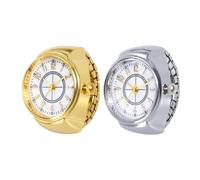 Genérico Bracelet à Quartz créatif en | Simple avec Fonction de lumière intégrée, œillet pour Le Doigt, Or et Construction en Verre Unique, pour Anniversaire, fête, Argenté Numéro 2, Voir la