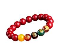 Genérico Bracelet Cinabar chinois - Perles Cinnabar Bangle | Bracelet de bonne chance | Bracelet d'attraction de richesse fait main | Luck Bracelet Pi Xiu Prosperity Beads Bijoux pour femmes et hommes
