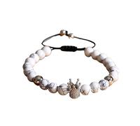 Generico Bracelet couronne travaillé à la main pour couples - Corde réglable pour femmes et hommes, One Size, Acétate, Aucune pierre précieuse.