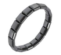 Genérico Bracelet en hématite noire avec énergie réglable | Bracelet carré en pierre naturelle - Pour anniversaire, Saint-Valentin, Noël, voyage, travail, Papa, mari, petit ami