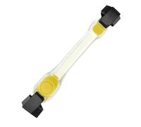 Genérico Bracelet LED pour courir, bracelets LED Slap, lumières d'avertissement, bracelets de lumière clignotante sur le bracelet sombre LED Slap pour concert, 2nd Generation Silicone Armband-White