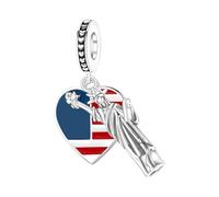 Genérico Bracelet pendentif - American Flag Jewelry Accessories | Bracelet Necklace Making Decorations For Adults Girls Women Necklace Backpack Bag Purse Wallet Daily Holiday Birthday