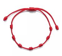 Genérico Bracelet rouge porte-bonheur et protection - Amulette unisexe réglable de la fortune. Bracelet Chakras de la chance