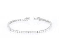Generico Bracelet Tennis avec pierres blanches, rhodié, 2,5 mm, 16 cm, style élégant