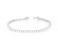 Generico Bracelet Tennis rhodié avec pierres blanches, 3 mm, 16 cm, style classique élégant