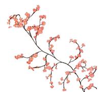 Generico Branche murale - Vigne de saule avec fleurs roses, lanterne à LED pour arbre, 8 modes, décoration murale pour intérieur, salon, chambre de vacances de Noël