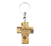 Generico Breloque religieuse de sac, pendentif avec écriture biblique pour porte-clés, breloque inspirante unisexe pour sac de prière baptême anniversaire Pâques Noël graduation, croire,
