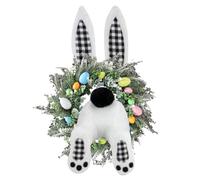 Generico Bunny for Easter Wreath, 11,81 x 9,45 Inches Welcome Sign Attachment Craft | Hangable Easter Outdoor Wreath Attachment | for Spring Holiday Party Outdoor Home Wall Farmhouse