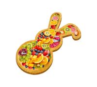 Generico Bunny Plates - Wooden Cute Divided Natural Container, Fruit Platter Tray | Bunny-Shaped Fruit Plate, Snack Tray Home Decor Outdoor Travel Christmas Birthday Event Easter Entertaining