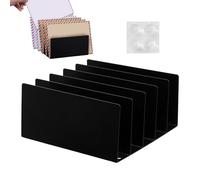 Generico Bureau File Organiser - Magazinee File Holder | Metal 4pcs Anti-Slip Pads | Vertical Layered Desk Organizer File Holder | Tiered Storage Stand For Home Study Room Classroom Dormitory Company