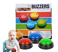 Generico Buzzer en ame Buzzer pour Game Night - Montrez les bureaucrates du jeu avec lumières et sons | Bouton de réponse rapide Fun 4X facile à utiliser pour accessoire