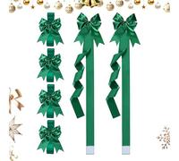 Genérico Cabinet Ribbons Christmas - 6 pièces Vintage Home Decor - Cabinet Bows for Kitchen Christmas, for Home Decor Party Tree Front Door Holiday Indoor Outdoor Garden Patio Porch
