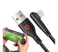 Genérico Câble de chargeur de type C : câble USB C, câble de charge rapide, prise à angle droit | Câble de type C en nylon 120 W, charge rapide pour la configuration du jeu, solution de charge