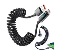 Genérico Câble USB C à charge rapide, chargeur de 120 W enroulable, écran numérique portable USB C de 0,9 m pour voyage, affaires, tablette, voiture, école, maison