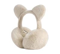 Generico Cache-oreilles - Bandeau coupe-vent pliable avec design ours | casque thermique femme | pour neige froide course vêtements de sport, Couleur crème., riferimento alla descrizione