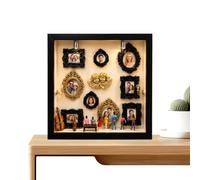 Genérico Cadre d'ombrage décoratif pour souvenirs figures de personnes | Vitrine miniature type musée pour mariages, anniversaires, premières de maison, mère, petite amie, famille