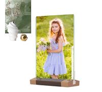 Generico Cadre en bois,Cadres en bois rustiques,Cadre photo en - pour photo de bureau avec couverture acrylique double face pour bureau, rebord de fenêtre, étagère