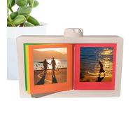 Generico Cadre photo de bureau | Présentoir pivotant à 12 emplacements | Convient aux cartes de 3 pouces Cadre vertical coloré pour bureau | Pour la famille des grands-parents, bibliothèque, table de