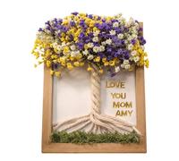 Genérico Cadre photo de famille à suspendre en forme d'arbre pour la fête des mères | Décoration rustique pour photos | pour maman, table d'entrée, chambre à coucher