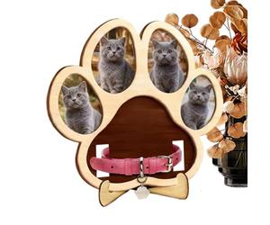 Generico Cadre pour chien chat - bois 24 x 24 cm | Cadre photo mémorial chien, forme mignonne | Cor-Nice deuil pour perte chiot, maison et affichage mémorial