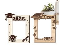 Genérico Cadre pour photo de remise de diplôme - Ensemble de deux figurines décoratives | cadres de table 5 x 3,5 pouces, pour étudiants du secondaire et université, étagère pour salon, salle à manger