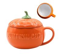 Generico Café à la - en céramique à thème d'automne de 16 oz avec couvercle, design et pour soupe au thé et au chocolat chaud, lavable au lave-vaisselle | Coffret cadeau pour l'anneau