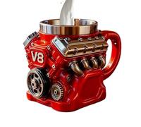 Generico Café avec moteur V8 - Construction en céramique | avec motif de précision avec rétention de la chaleur, poignée lisse et forme pour la routine matinale, bureau,