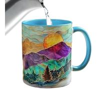 Generico Café,Dessin du Coucher de soleil en céramique pour café | pour lait chocolat vin bière cuisine maison anniversaire