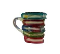 Genérico Café Funny Cafet - Vintage Design Glass Mug 3D Book Hand Pinted Hand | Ustensile de cuisine pour lecteurs Bibliophiles Bibliophiles Amateurs Café Beer House Reading