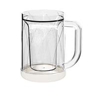 Generico café glacé - PET 5,59x5,79x4,09 pouces | Verre à bière pour la congélation, intercalaire transparent, tasses de congélateur glaciales à double paroi Verres à pinte avec