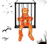 Generico Cage de prisonnier d'Halloween | Décoration de maison hantée de terreur animée, décoration d'Halloween hurlante avec capteur de mouvement et lumière, décoration d'animée