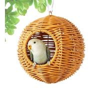 Genérico Cage pour oiseaux - Réplique d'une cabane en rotin, accessoires pour logements d'animaux retraite tissée à la main, solution structurelle pour se sentir bien, refuge pour petits animaux