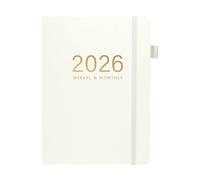 Genérico Cahier A5, agenda 2026 avec 144 feuilles, A5 avec calendrier couverture rigide pour un usage quotidien en affaires, réunions, école, étude, voyages, diplôme universitaire et maison