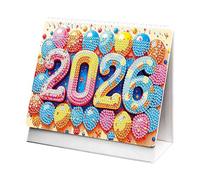 Generico Calendrier 2026 - Planificateur d'art de bureau en strass, organisateur de bureau monthly | Desktop Accessories for Teacher Student Classroom Table Use, Birthday Christmas School Bookshelf