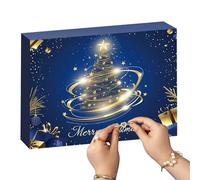Generico Calendrier de l'Avent de Noël - Calendrier 24 jours - Bracelets 2025 Pendentif de Noël - Pour femmes, filles, amies, filles, sœurs, hiver, célébration quotidienne, vacances, fête de c