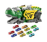 Generico Camion des dinosaures portable 12 voitures mini double piste | Camion dinosaure jouet pour enfants, garçons et filles, Noël, anniversaire, Nouvel An, vacances